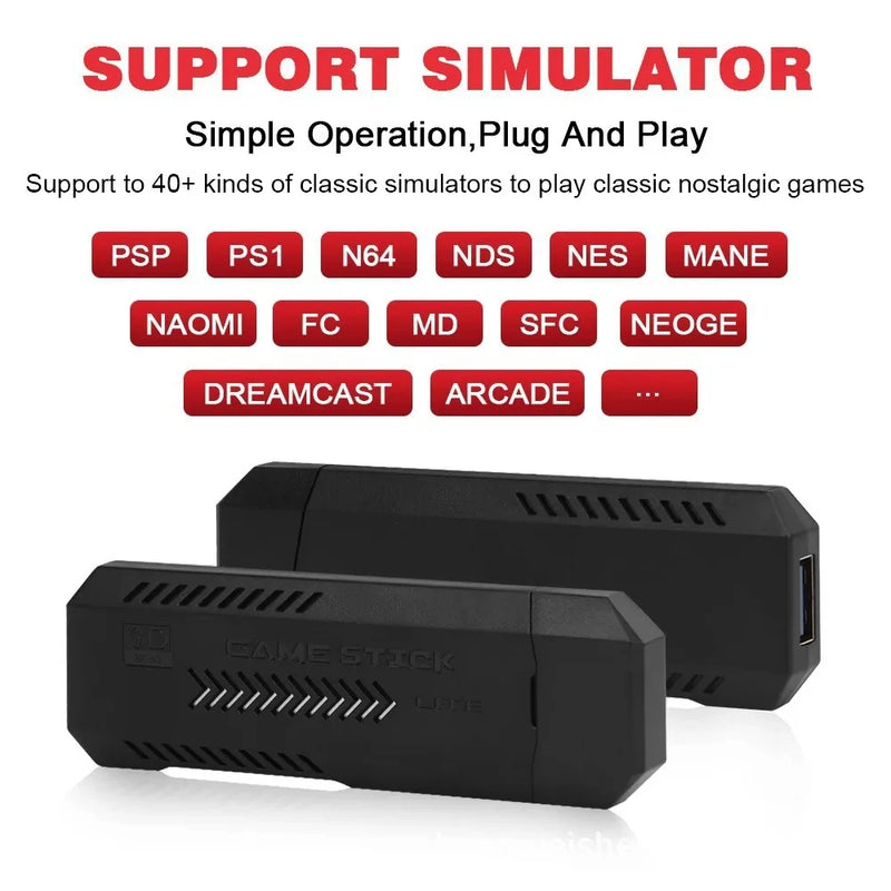 X2 Plus GD10 Pro 4K Game Stick New 3D HD 2.4G Retro Video Game Console Wireless Controller TV 50 Emulator For PS1/N64/DC 64G Gif