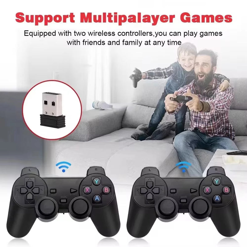 X2 Plus GD10 Pro 4K Game Stick New 3D HD 2.4G Retro Video Game Console Wireless Controller TV 50 Emulator For PS1/N64/DC 64G Gif